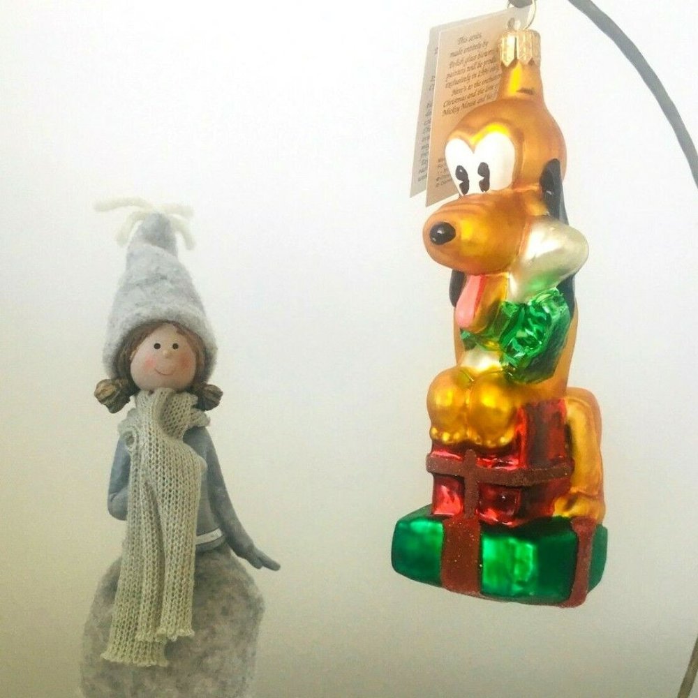 SOLD! Authentic Christopher Radko Disney NOEL PLUTO Handmade Glass Ornament BOX! - Picture 3 of 9